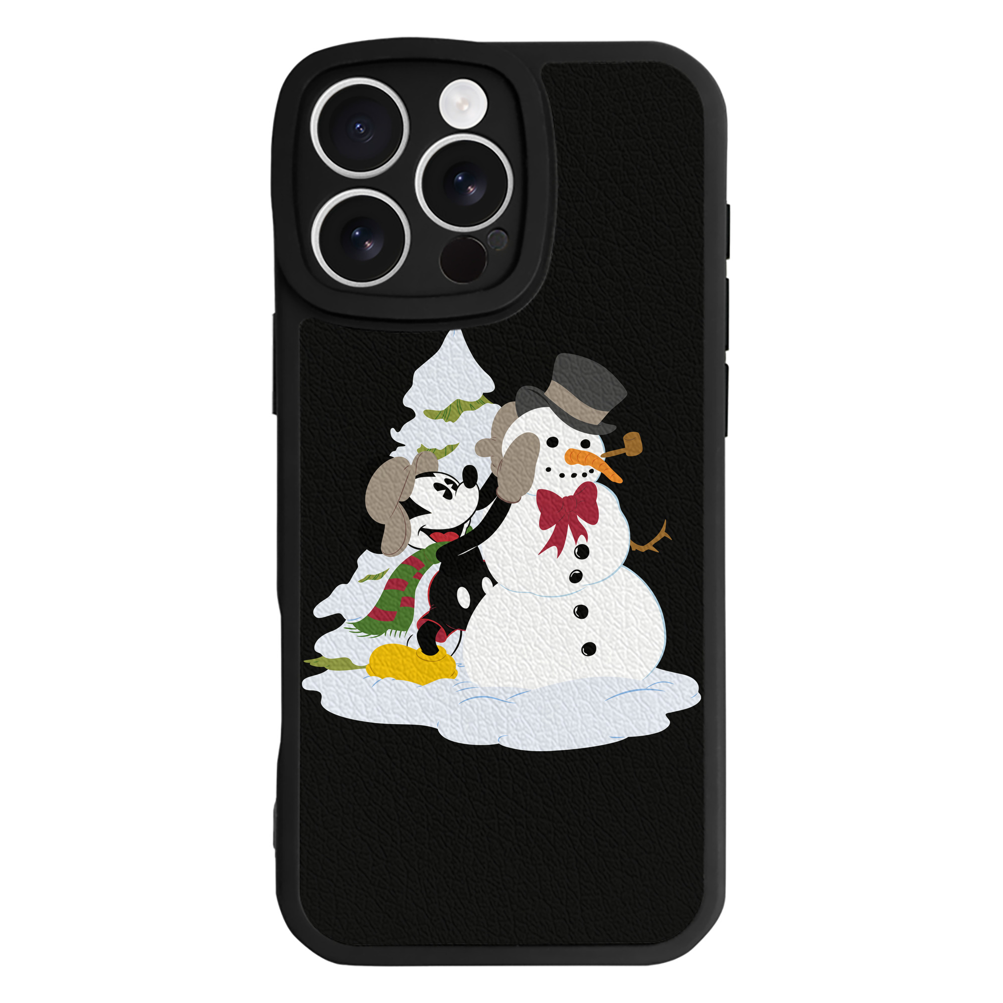 （画像用） ミッキーマウス Mickey Mouse 【iPhone 16シリーズ対応】シリコンスマホケース（レザー調） 材質：シリコン